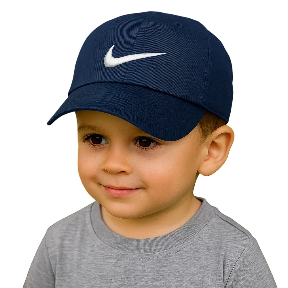 Nike Club Cap Kids Youth Swoosh Adjustable Hat Obsidian White Size 4-7 New